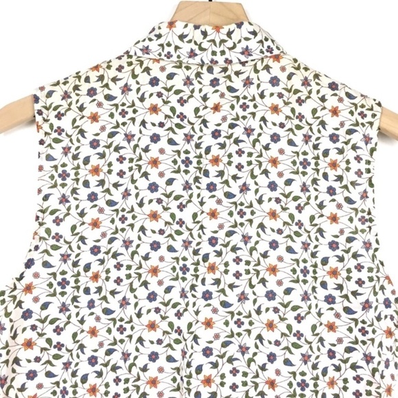 GUESS Vintage Top 90s Y2K Sleeveless Button Up Floral Boho Flowers Garden Party - Picture 4 of 7